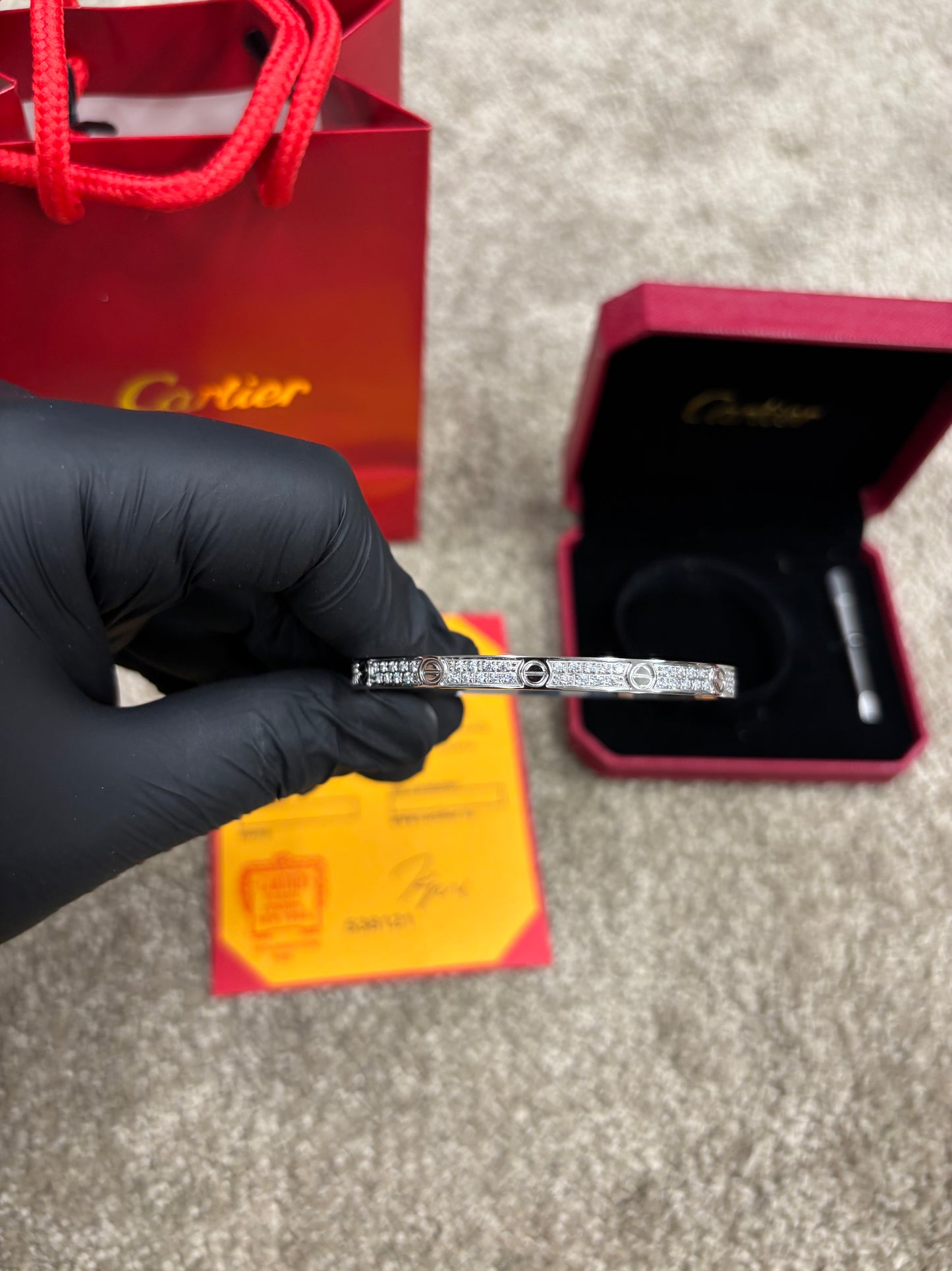 Cartier Love Bracelet Stijl met Zirkonia - 18K Silver Plated Staal