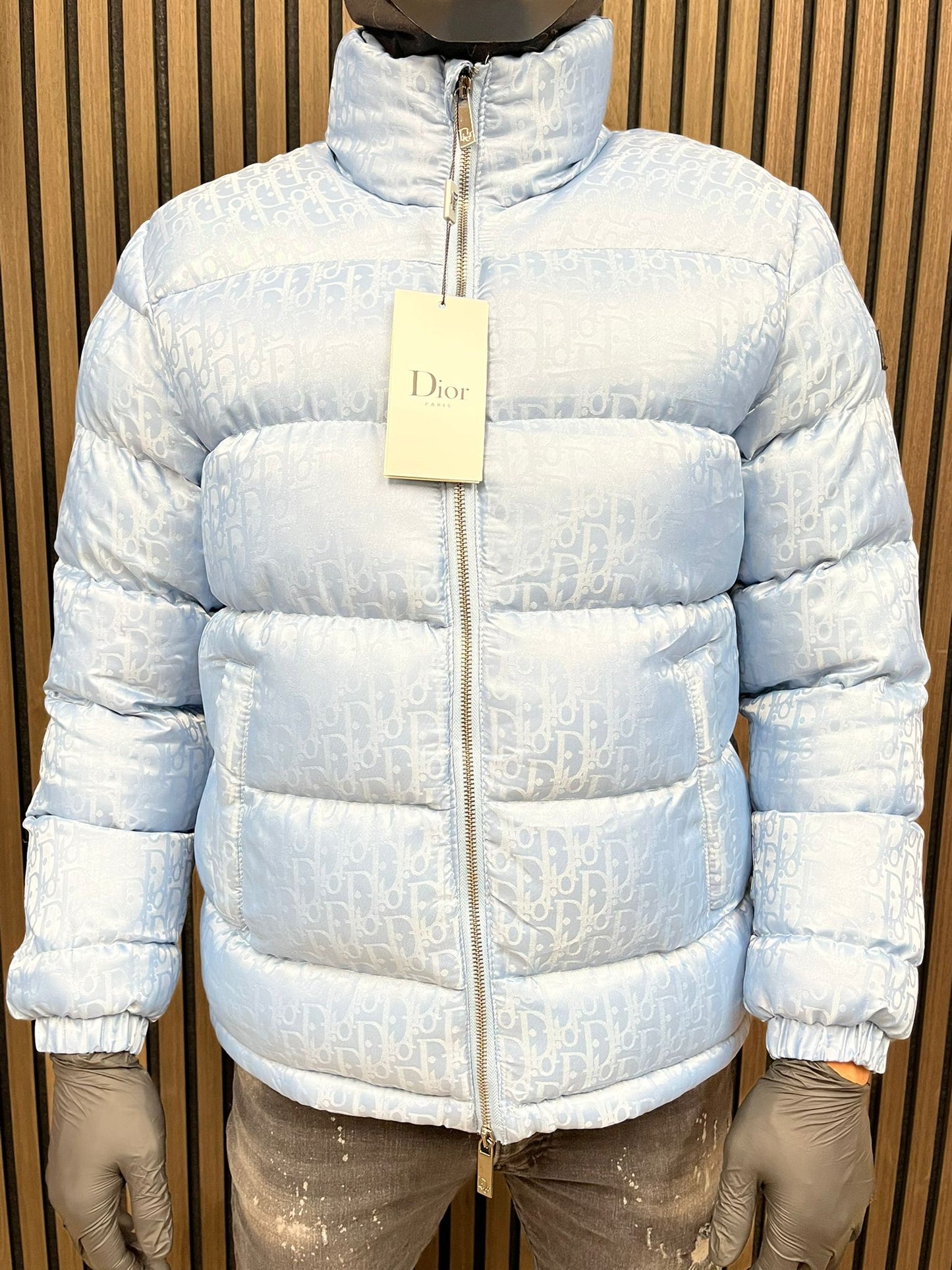 Dior Oblique Winter Jas - Light Blue