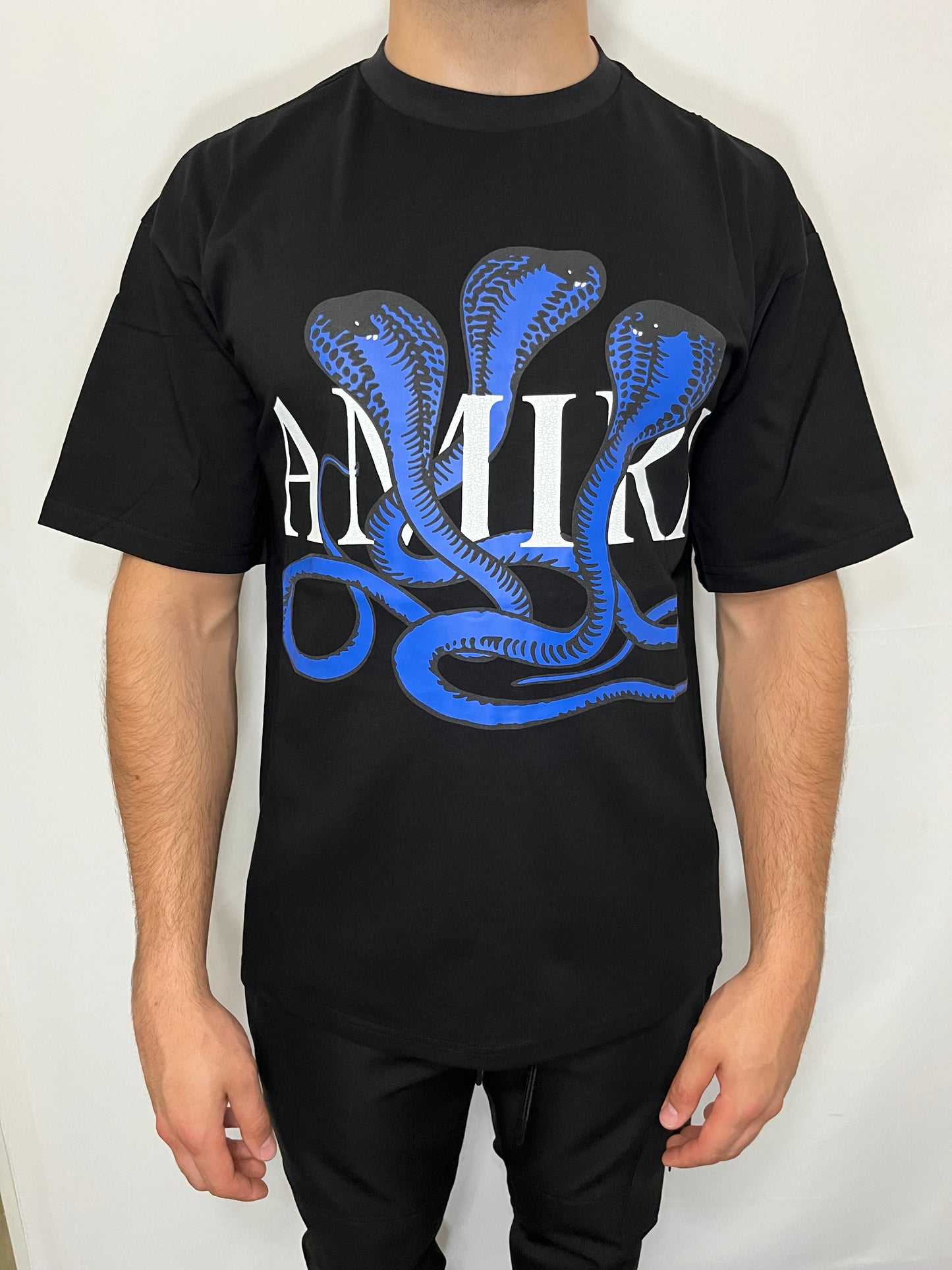 Amiri Snake Shirt - Zwart & Blauw