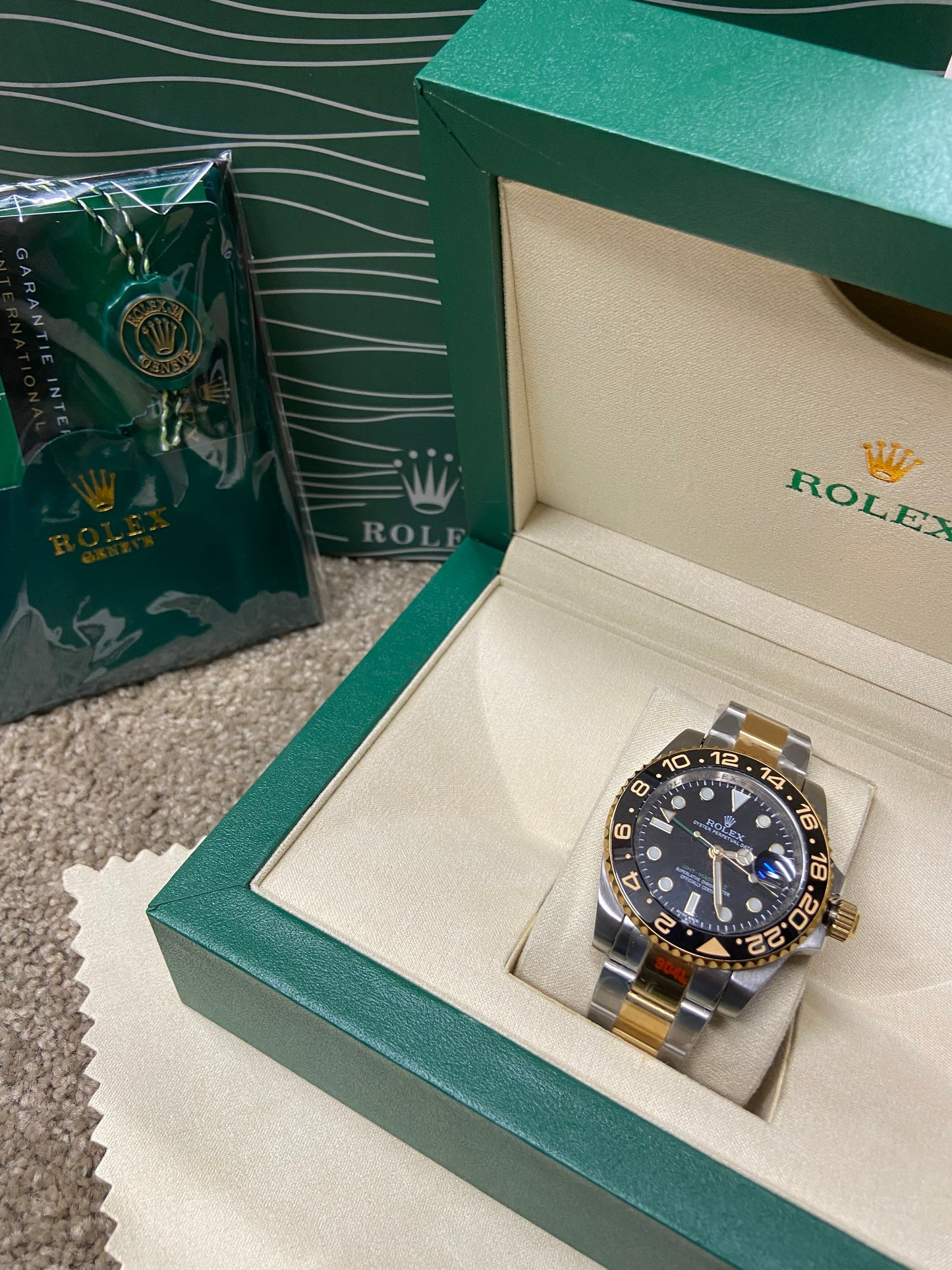 Rolex Oyster Perpetual Date - Silver & Gold & Black