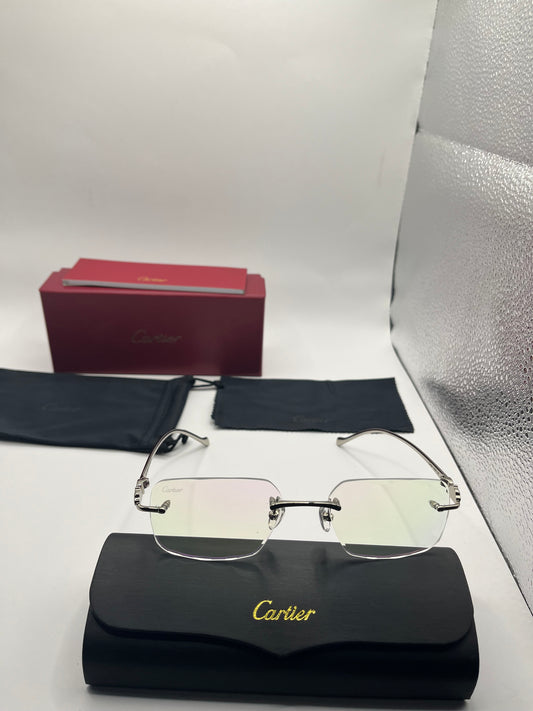 Cartier Clear Silver Glasses