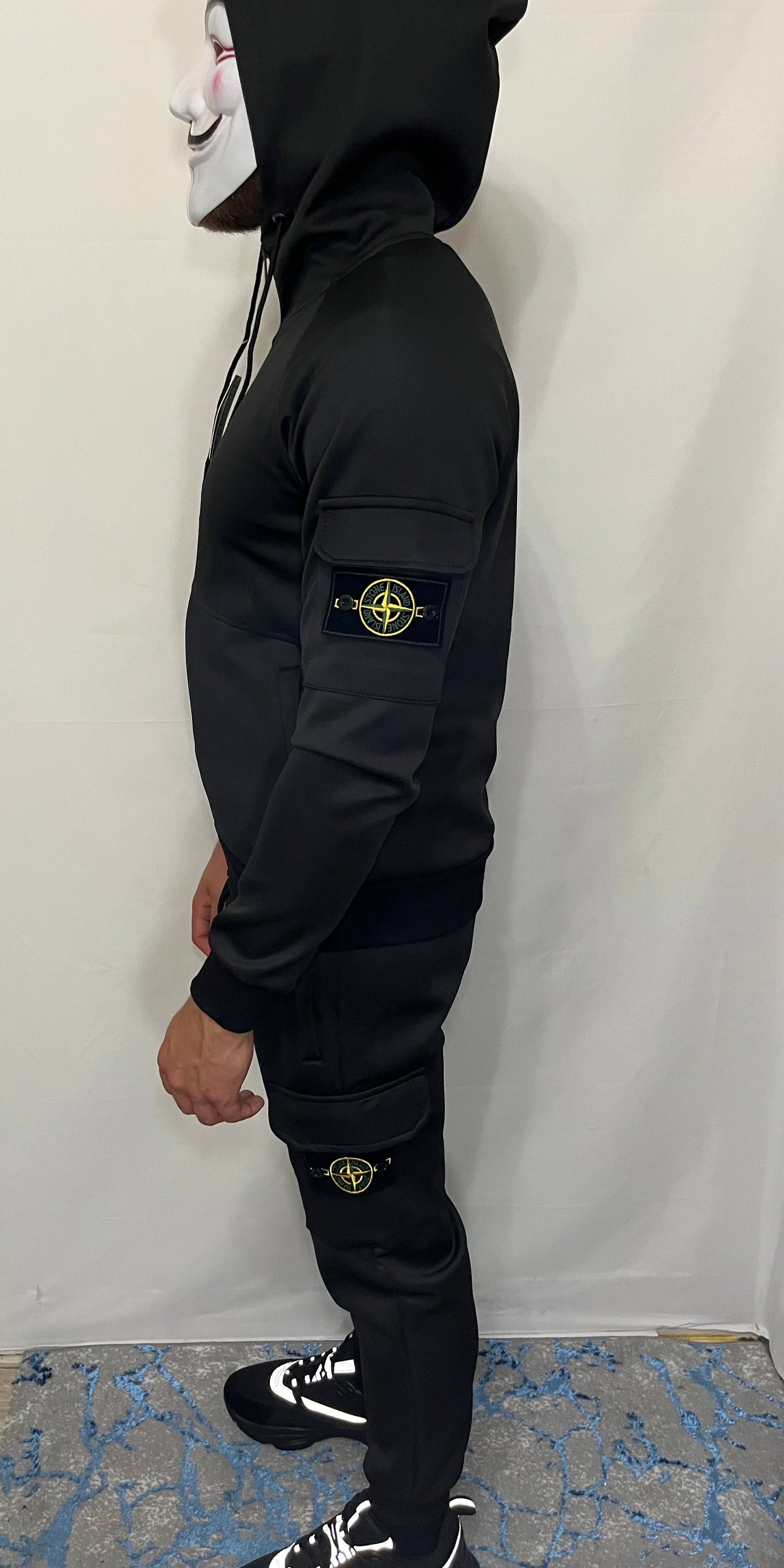 Stone island trainingspak zwart sale