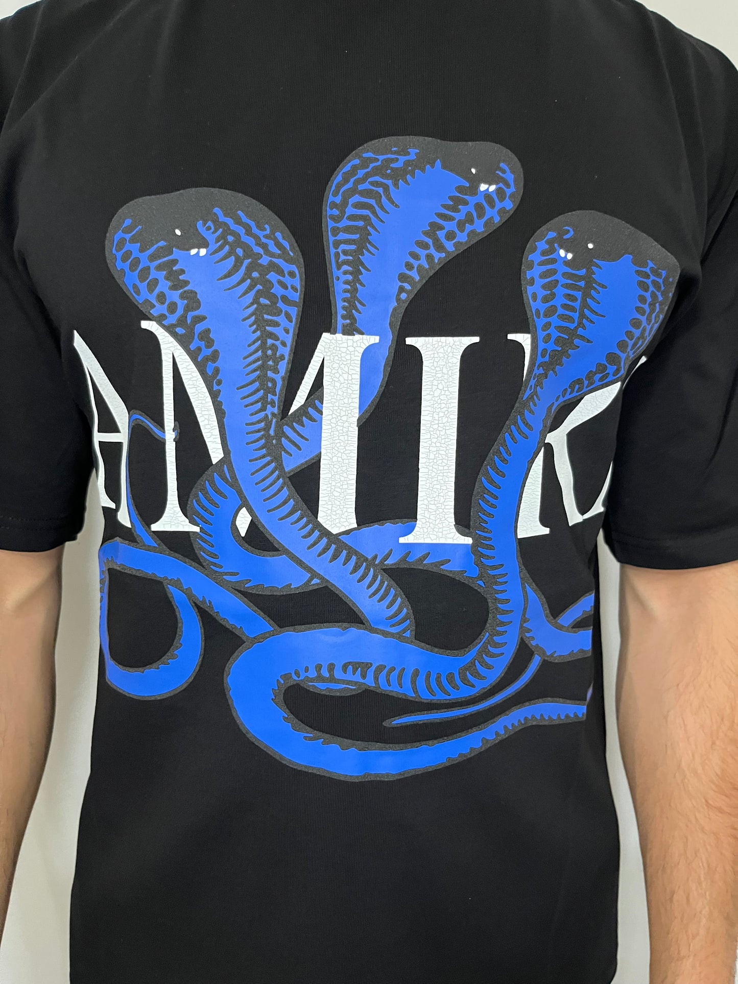 Amiri Snake Shirt - Zwart & Blauw