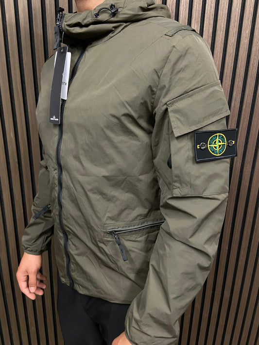 Stone Island Zip Up Windbreaker Zomerjas -Khaki