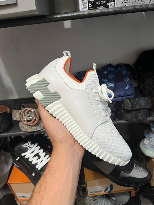Hermes Bouncing Sneakers - Orange & White
