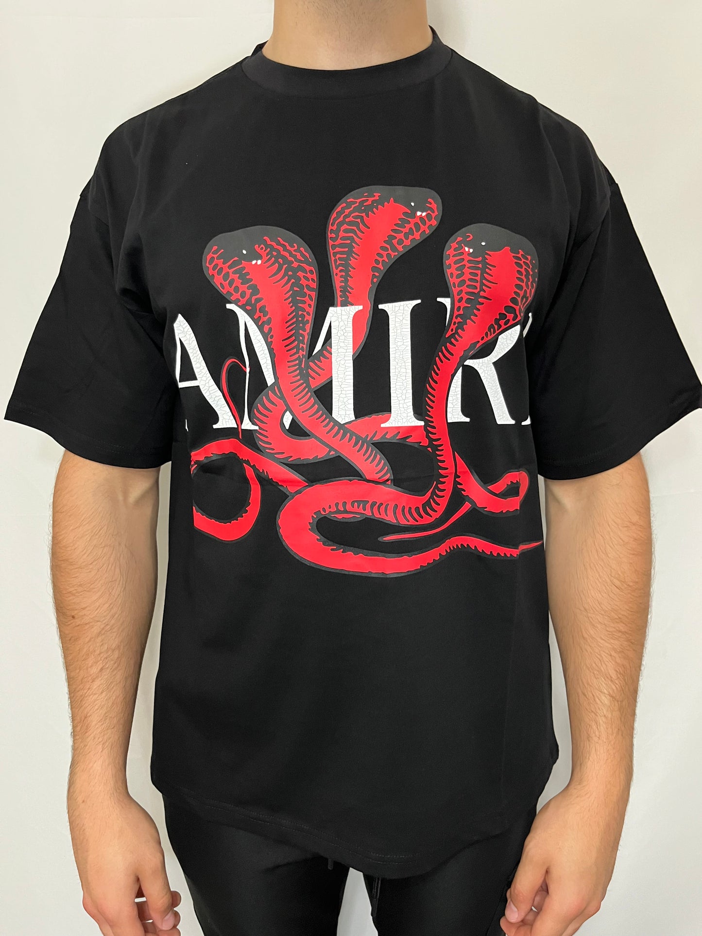 Amiri Snake Shirt - Zwart & Rood