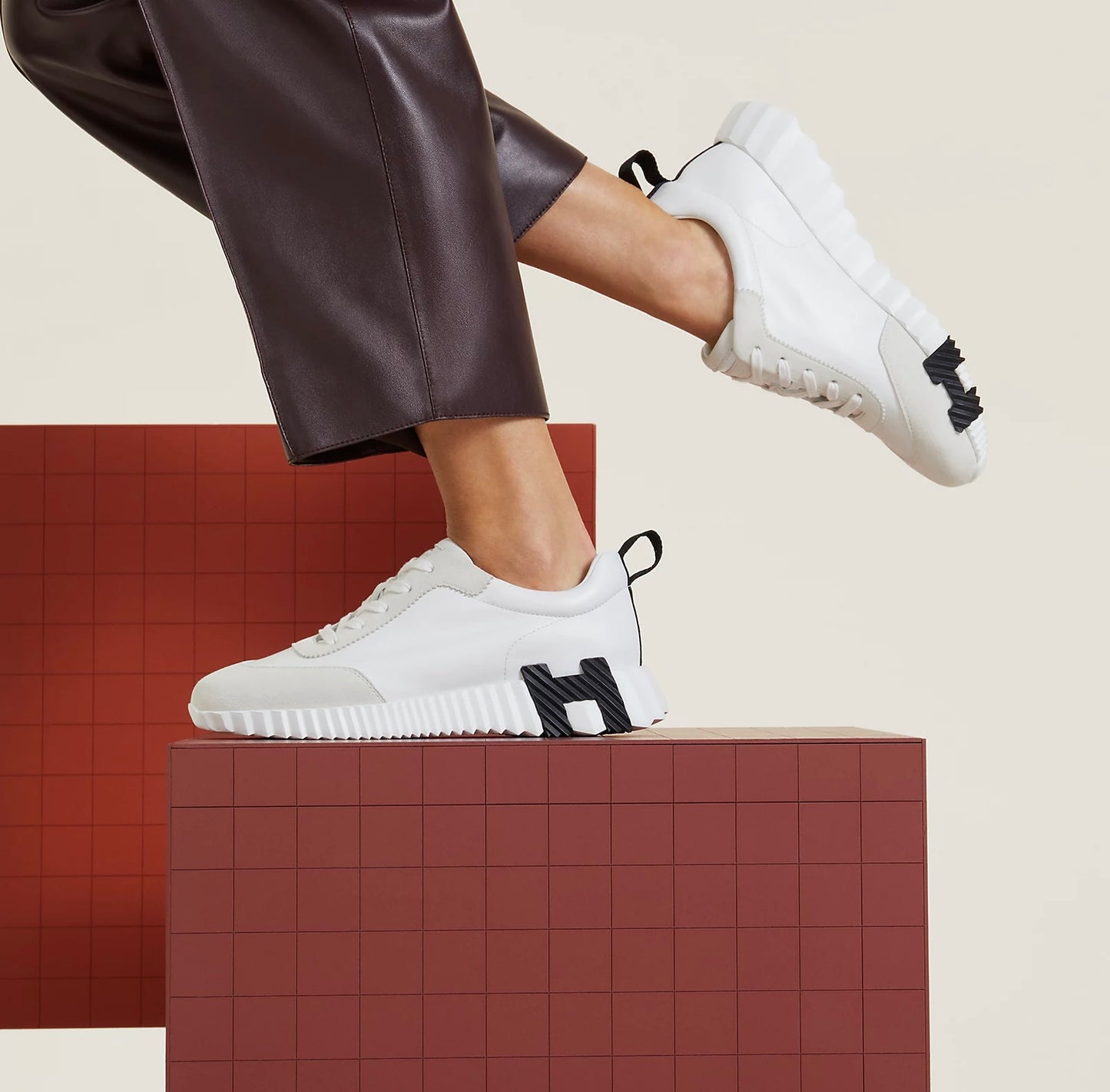 Hermes Bouncing Sneakers Leder- White