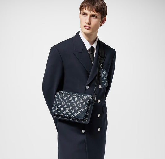Louis Vuitton Trio Messenger Bag Monogram Shadow Black - High Quality