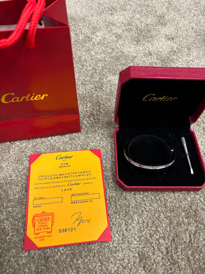 Cartier Love Bracelet Stijl met Zirkonia - 18K Silver Plated Staal