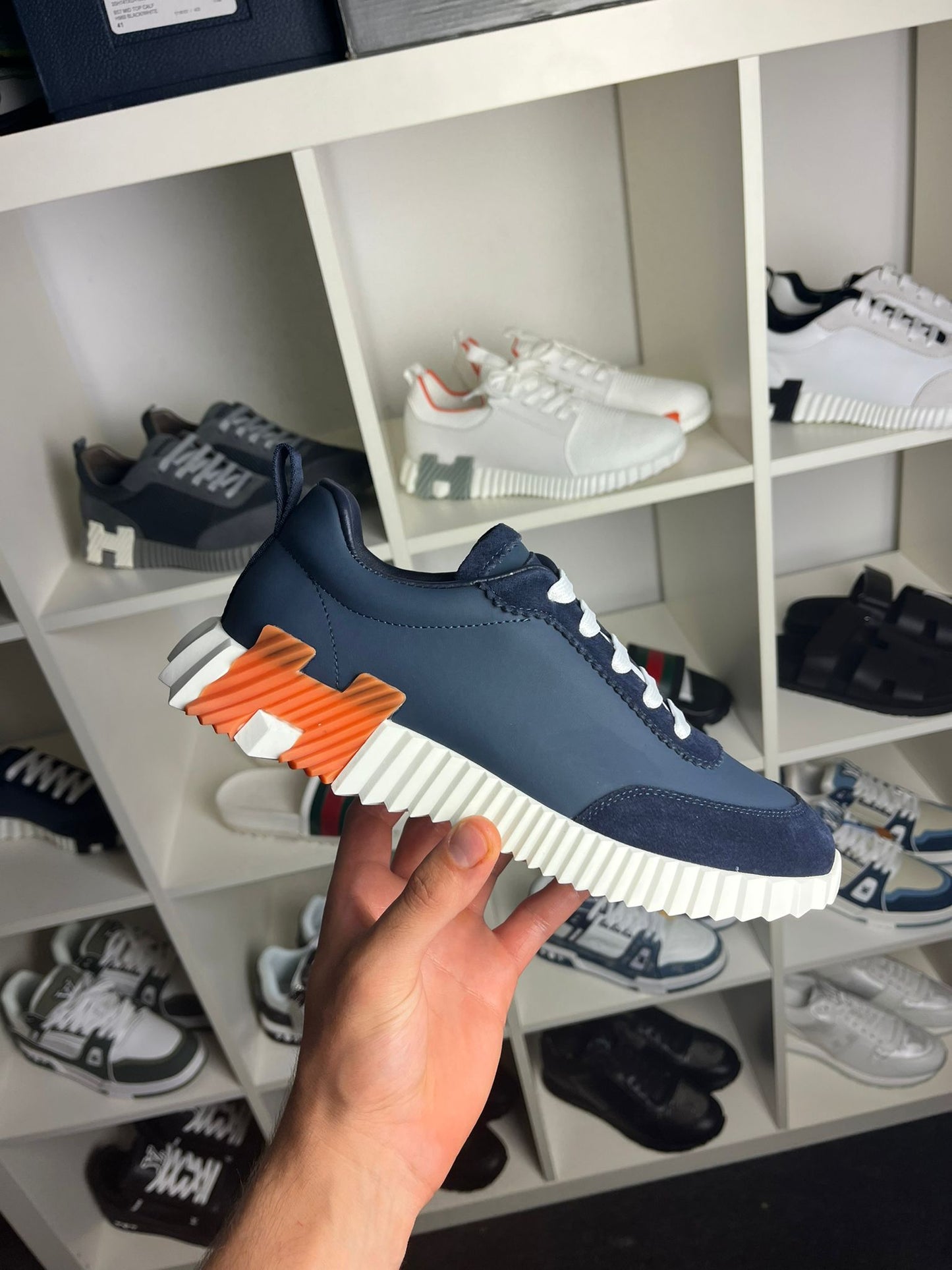 Hermes Bouncing Sneaker- Blue Orange