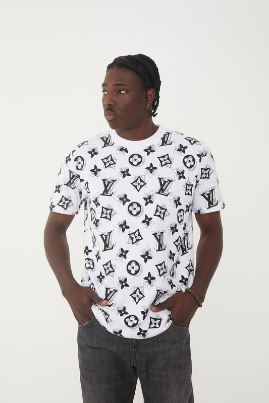Louis Vuitton Monogram White Black Shirt