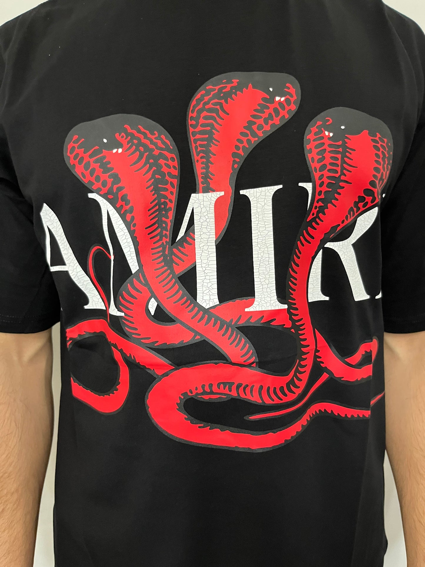 Amiri Snake Shirt - Zwart & Rood