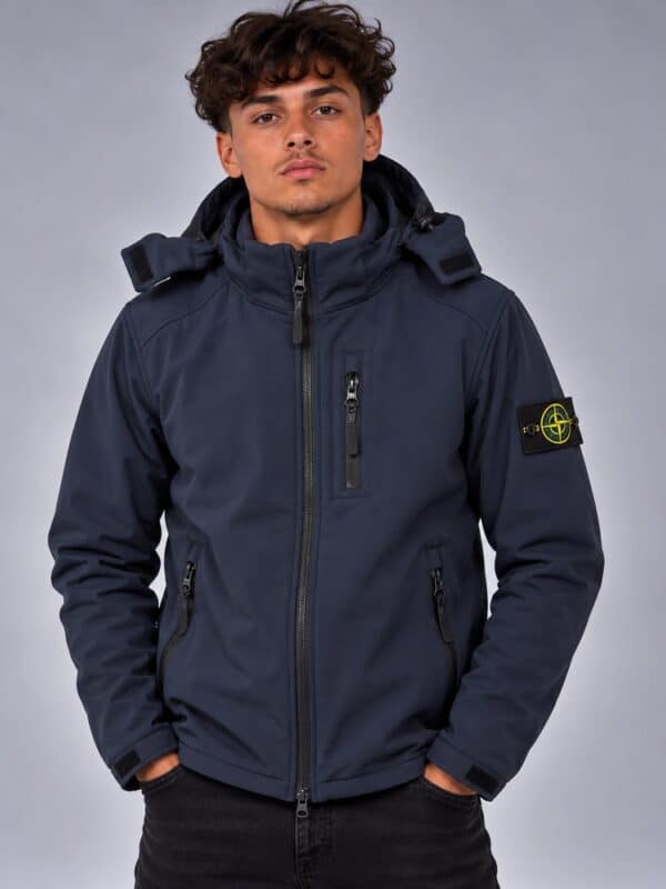 Stone Island Soft Shell Tussen Jas Exclusive - Navy
