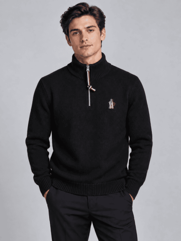 Moncler Quarter Zip - Black