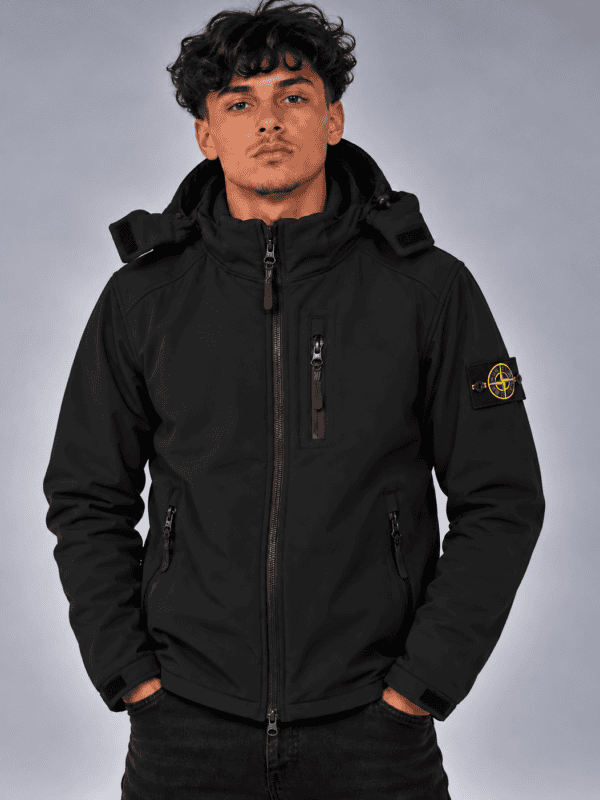 Stone Island Soft Shell Tussen Jas Exclusive - Zwart