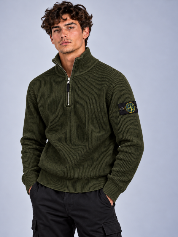 Stone Island Quarter Zip - Kahki
