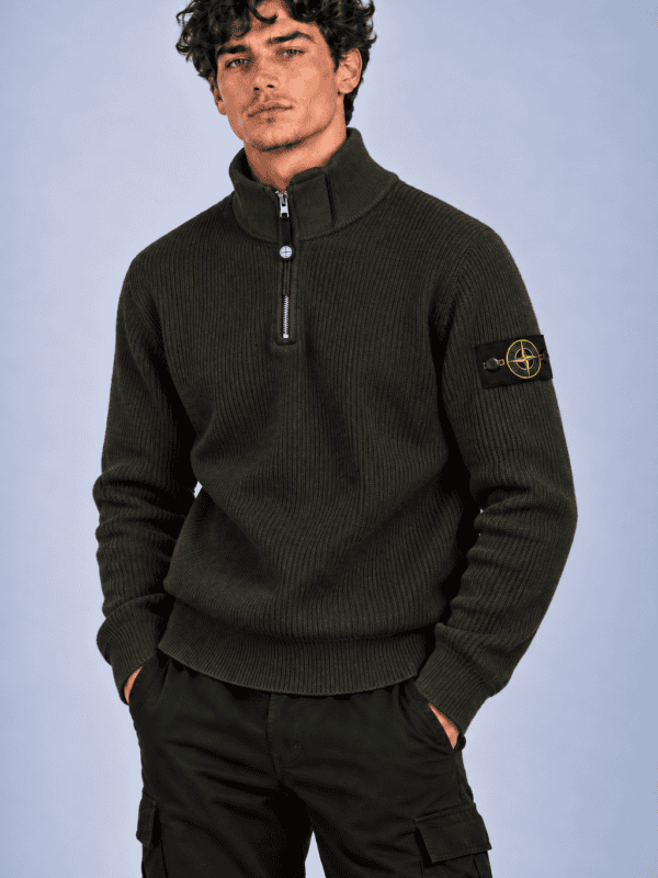 Stone Island Quarter Zip - Kahki